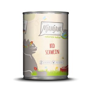6x 400g MP MjAMjAM Naturally Delicious Organic Pork Wet Cat Food