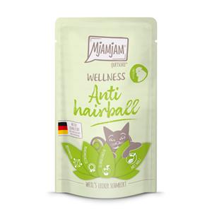 12x 125g MjAMjAM Wellness Anti Haarbal - Kip natvoer voor katten