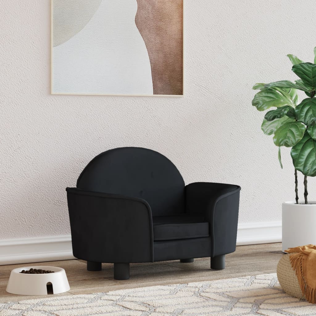 VidaXL Hondenmand 66x40x45 cm fluweel zwart