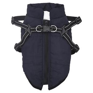 VidaXL Hondenjas met harnas waterdicht reflecterend marineblauw l24