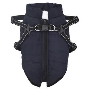 VidaXL Hondenjas met harnas waterdicht reflecterend marineblauw l40