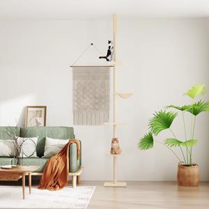 vidaxl Kattenmeubel vloer tot plafond 263,5-289,5 cm crèmekleurig