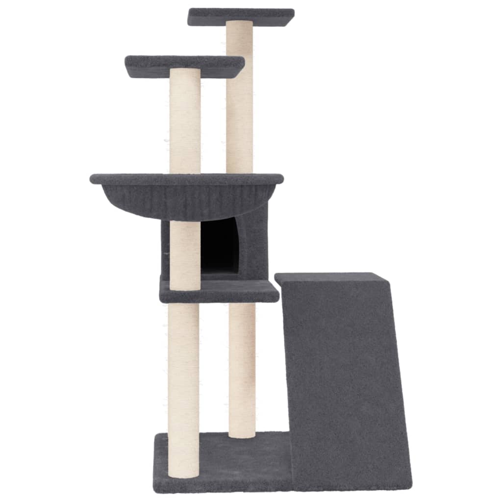 VidaXL Kattenmeubel met sisal krabpalen 94 cm donkergrijs