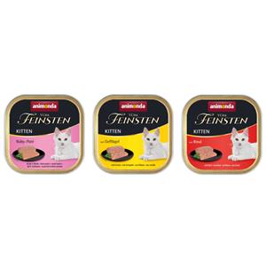 96x100g animonda Vom Feinsten Kitten Megapack Mix I (Baby-Pate, met gevogelte, met rund) nat kattenvoer