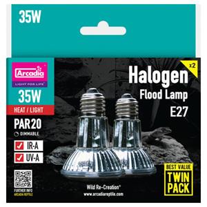 Arcadia Halogen Basking Spot Twin Pack E27 35W