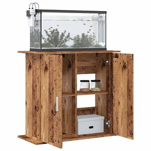 vidaxl Aquariumstandaard 81x36x73 cm bewerkt hout oud houtkleurig