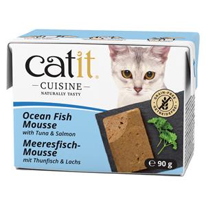12x90g Catit Cuisine Mousse Tonijn met Zalm nat kattenvoer