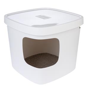 TIAKI kattenbak met kap Devon White Kattenbak
