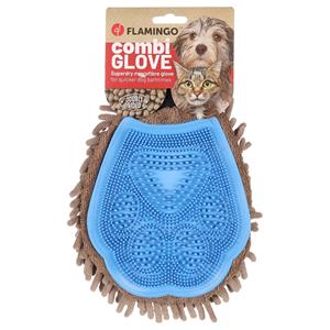 Flamingo verzorgings- en massagehandschoen Flava 25x20x4cm voor honden en katten
