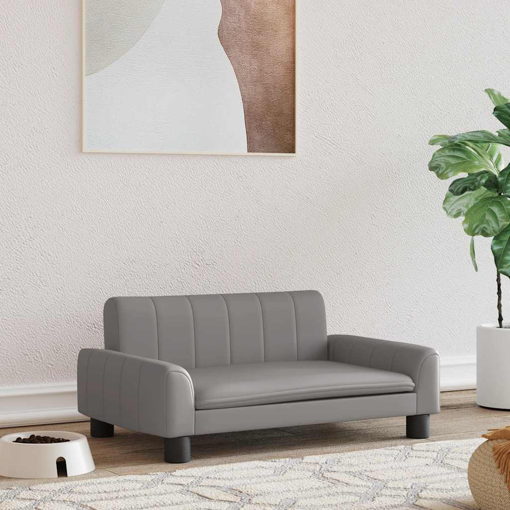 vidaxl Hondenmand 70x45x30 cm kunstleer grijs