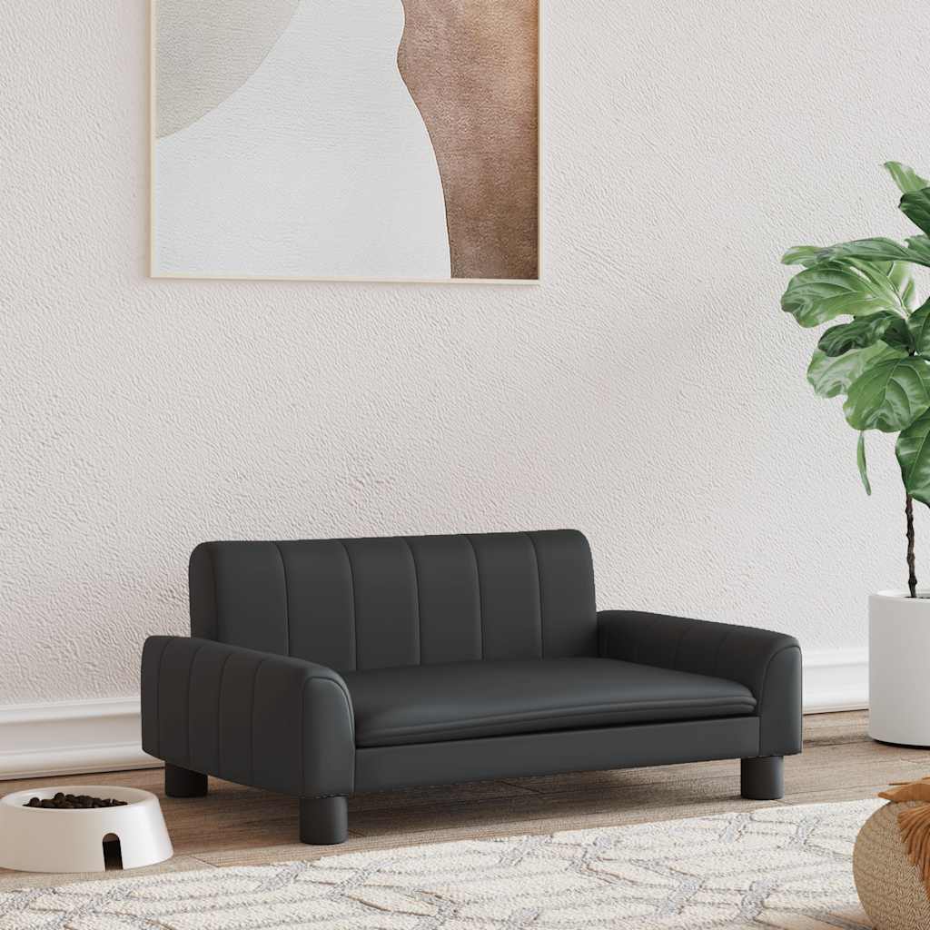 vidaxl Hondenmand 70x45x30 cm kunstleer zwart
