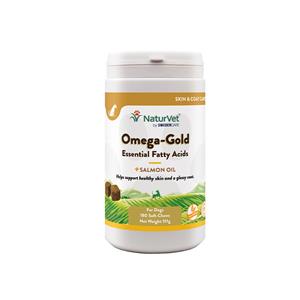 NaturVet Omega Gold 180 kauwtabletten aanvullende voeding voor honden