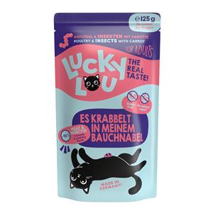 16x 125g Lucky Lou Adult Gevogelte & Insecten kattenvoer