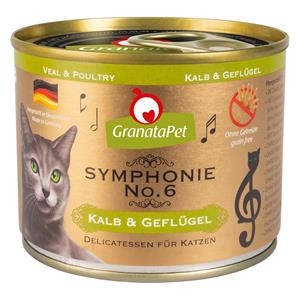 6x200g GranataPet Symfonie Kalf & Gevogelte Kattenvoer