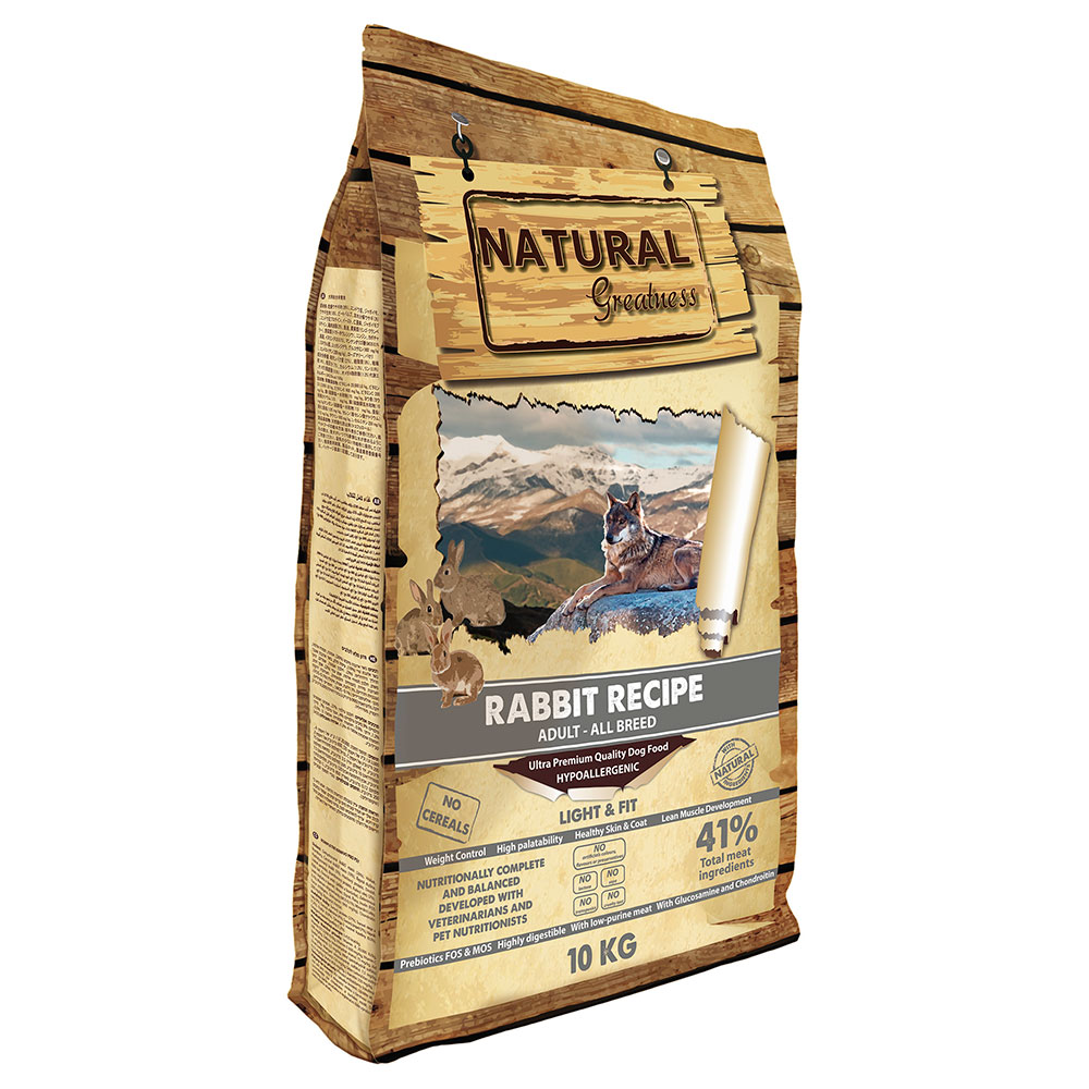 10kg Natural Greatness Light Konijn Hondenvoer droog