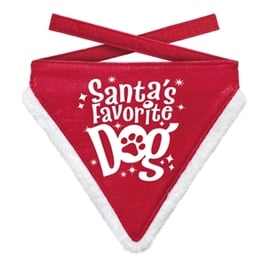 Plenty Gifts Kerst Bandana Santa's Favourite Dog Rood 16-20 CM