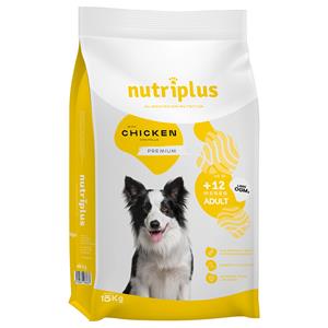 15kg Nutriplus Adult Dog met Kip Hondenvoer droog