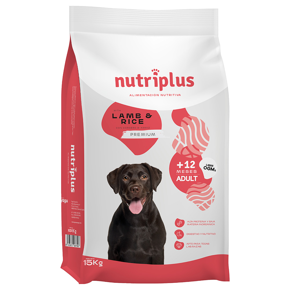 Voordeelpakket: 2x15kg Nutriplus Adult Dog met lam droogvoer voor honden