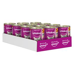 Whiskas 1+ Blikken in Gelei / Saus 12 x 400 g Kattenvoer - Gevogelte in Terrine