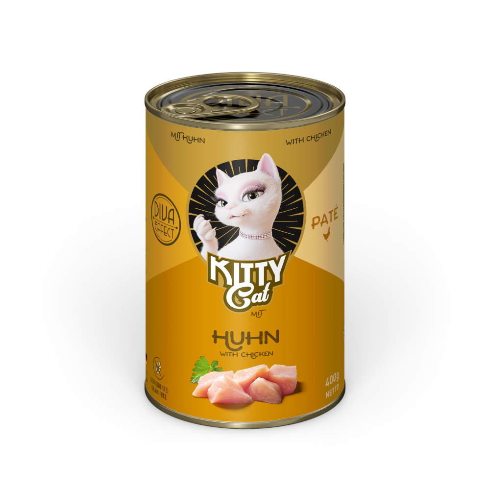 6x400g Kitty Cat Adult Pate Kip natvoer voor katten
