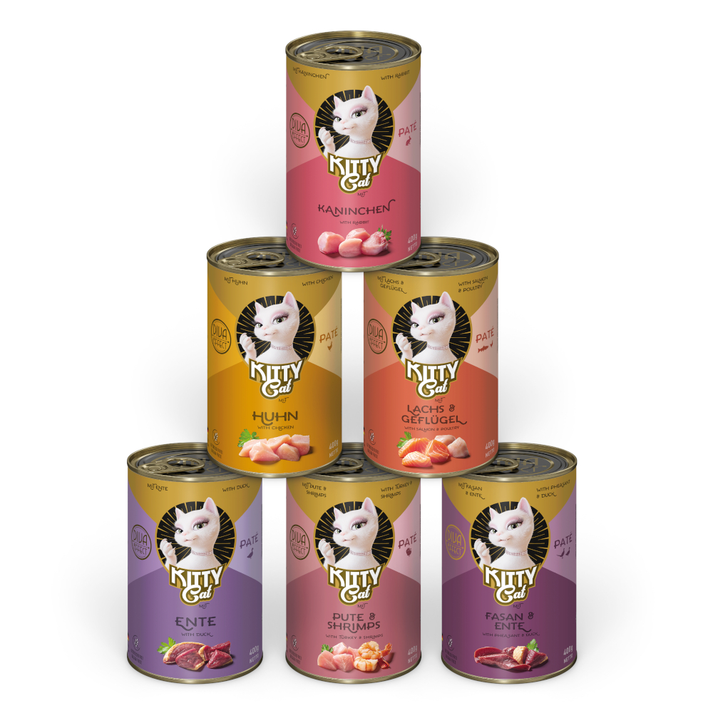 6x400g Kitty Cat Adult Pate Mix II (6 soorten) nat kattenvoer