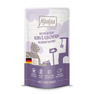 12x125g MjAMjAM Quetschie Kip & Konijn nat kattenvoer