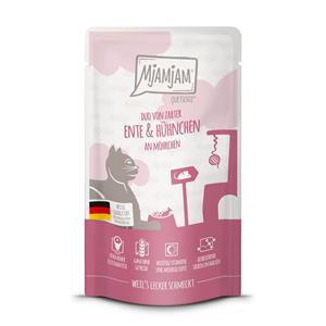 12x125g MjAMjAM Quetschie Eend & Kip nat kattenvoer