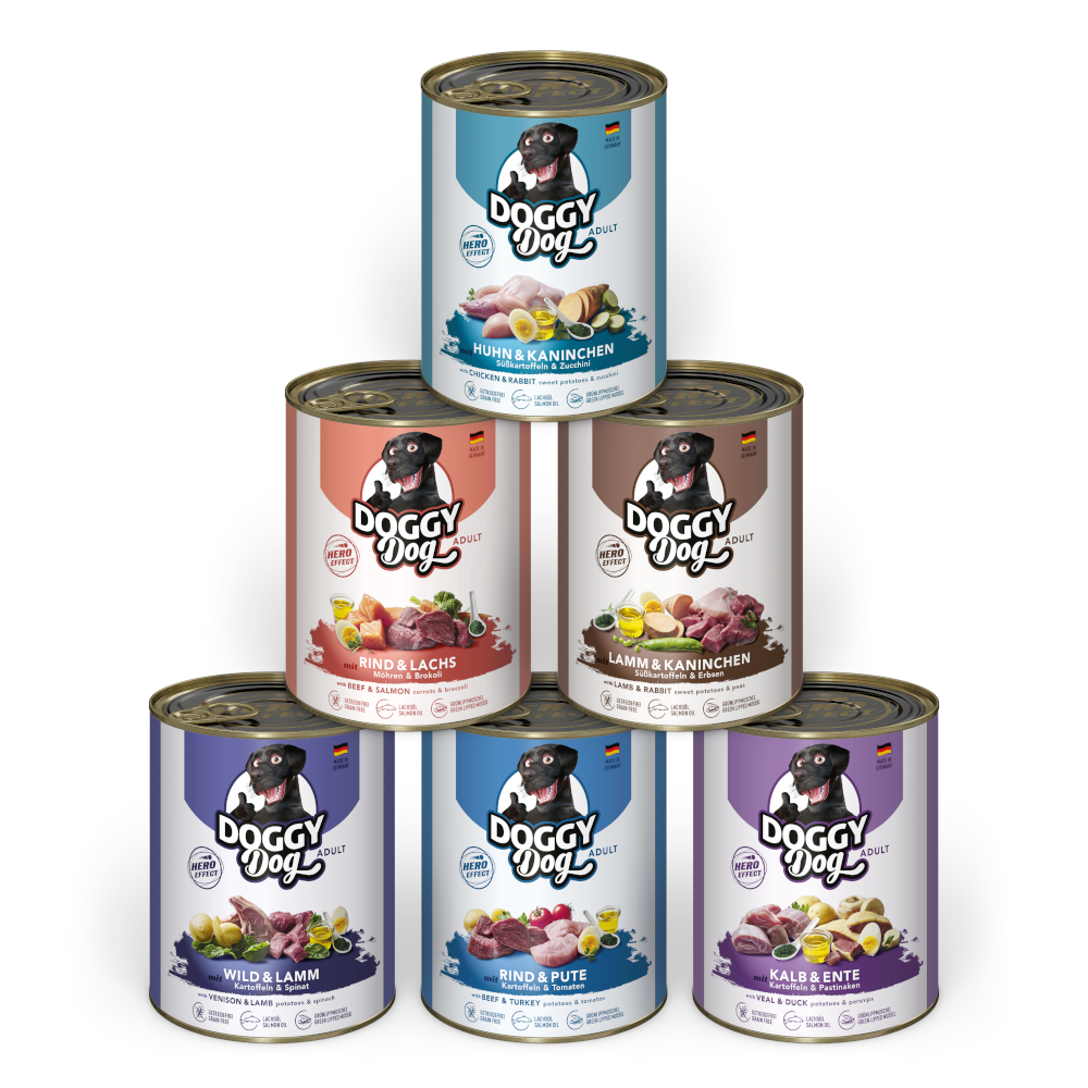6x800g Doggy Dog Adult Mix (6 soorten) nat hondenvoer