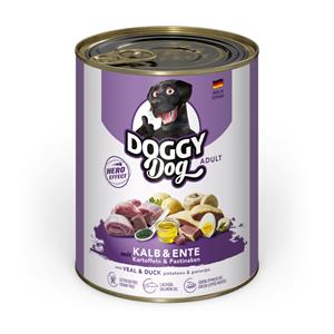 6x800g Doggy Dog Adult kalfsvlees & eend natvoer voor honden