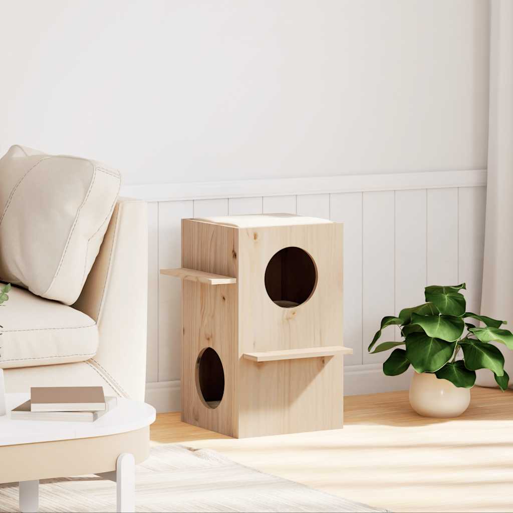 VidaXL Kattenhuis 43x43x60 cm massief grenenhout