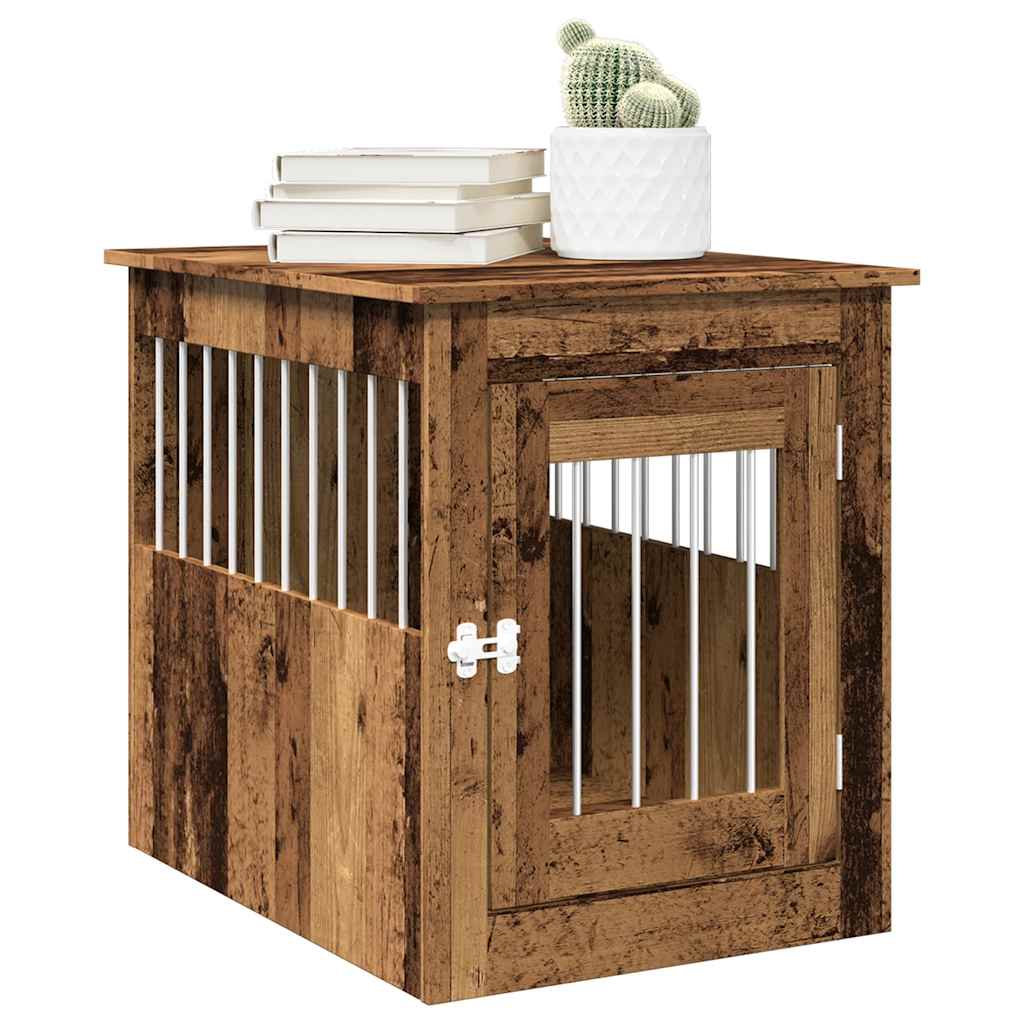 vidaXL Hondenbench 55x75x65 cm bewerkt hout oud houtkleurig