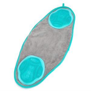 Nobleza Handdoek voor huisdieren - Met borstels - Microvezel - Blauw
