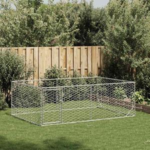 vidaxl Hondenkennel voor buiten met deur 3x2x1 m gegalvaniseerd staal