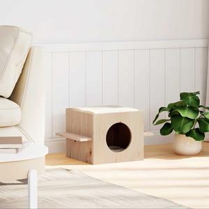 vidaxl Kattenhuis 51x35x30 cm massief grenenhout