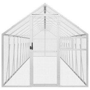 vidaXL Volière 1,79x10x1,85 m aluminium zilverkleurig