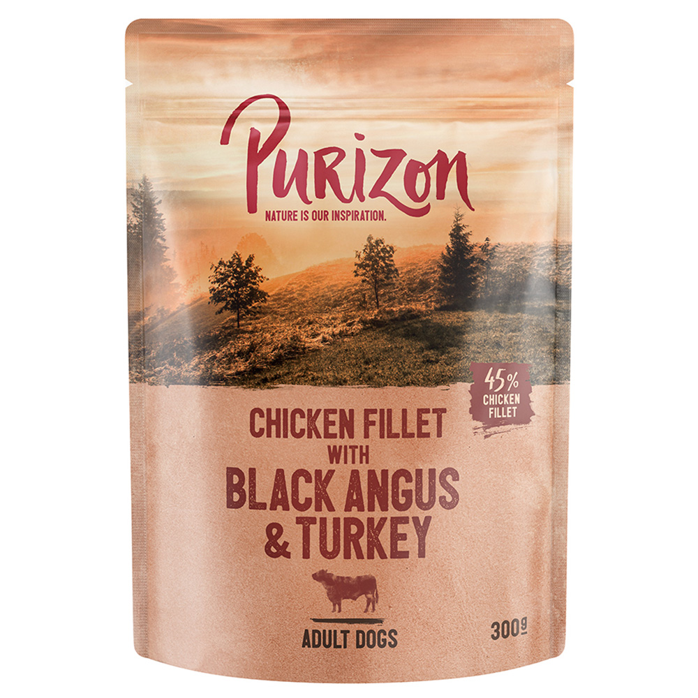 Purizon Adult 6 x 300 g Hondenvoer - Mixpakket 3 soorten: Black Angus, Zalm, Wild met Konijn