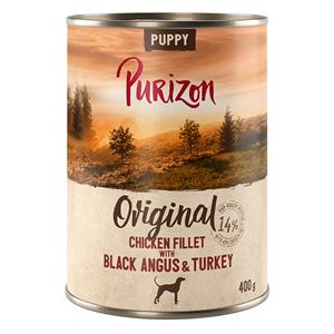 6 x 200 g / 300 g / 400 g Purizon Adult nu voor een probeerprijs! - Puppy Kipfilet met Black Angus Rund & Kalkoen (6 x 400g)