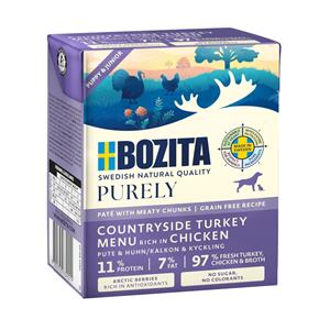 6x370g Bozita Purely Paté Puppy & Junior Kalkoen natvoer voor honden