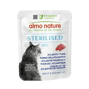 6x 50g Almo Nature HFC Sterilisede Atlantische tonijn natvoer voor katten