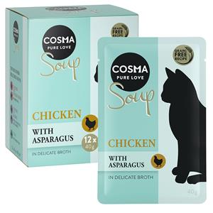 12x40g Soup Kippenborst met Asperge Cosma Kattenvoer