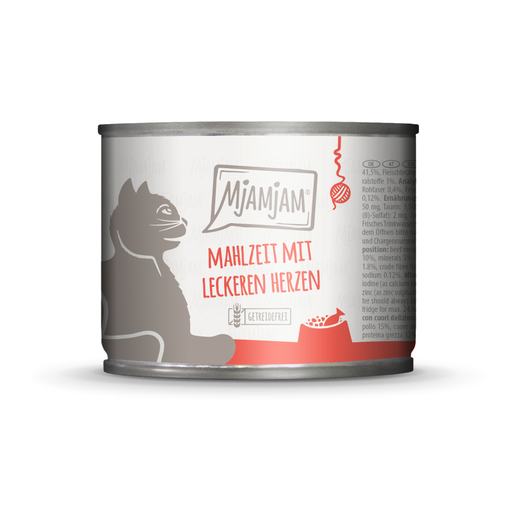 6x200g MjAMjAM maaltijd met lekkere harten nat kattenvoer
