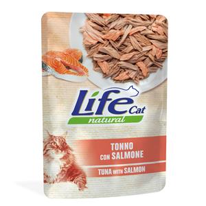 6x70g Life Cat Natural Adult Tonijn met Zalm Kattenvoer Wet