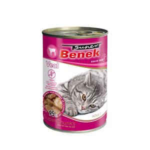 10x415g Super Benek Graanvrije Chunks in Saus Kalfsvlees Kattenvoer nat