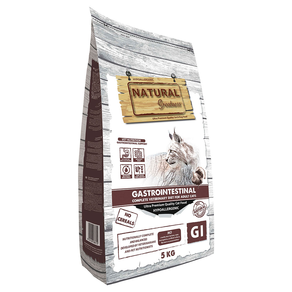 Dubbelpak: 2x5kg Natural Greatness Diet Vet Gastrointestinal Dry Cat Food