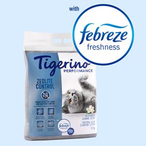 12kg Tigerino Performance Febreze/Ambi Pur Freshness Zeolite Control Kattenbakvulling