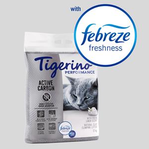 2x12kg Tigerino Performance Active Carbon Febreze/Ambi Pur Freshness geur van Fris Wasgoed Kattenbakvulling