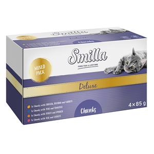 12x85g Smilla Deluxe Hapjes Katten Natvoer Mixpakket