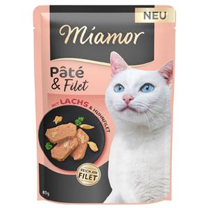 10x85g Miamor Pâté & Filet Zalm natvoer voor katten