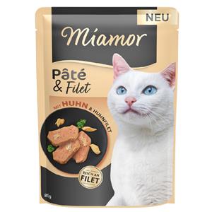 10x85g Miamor Pâté & Filet kip natvoer voor katten