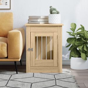 vidaxl Hondenbench 55 x 80 x 68 cm bewerkt hout sonoma eikenkleurig